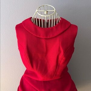 Vintage 60s Chic Red Sleeveless Dress Jackie style’